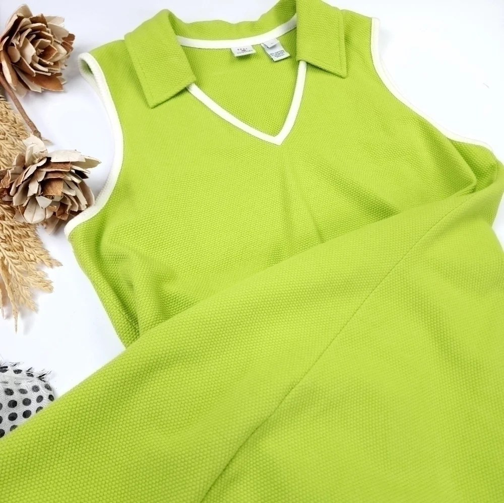 Real Clothes Textured Lime Dress Sz L - Picture 8 of 10
